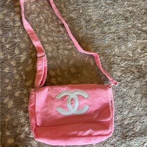 Chanel Pink Crossbody Bag with White Logo - Precision - Authentic